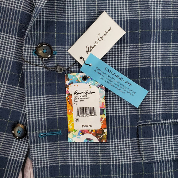 Robert Graham Rosberg Sport Coat Plaid Men's Size 44 - Picture 12 of 12